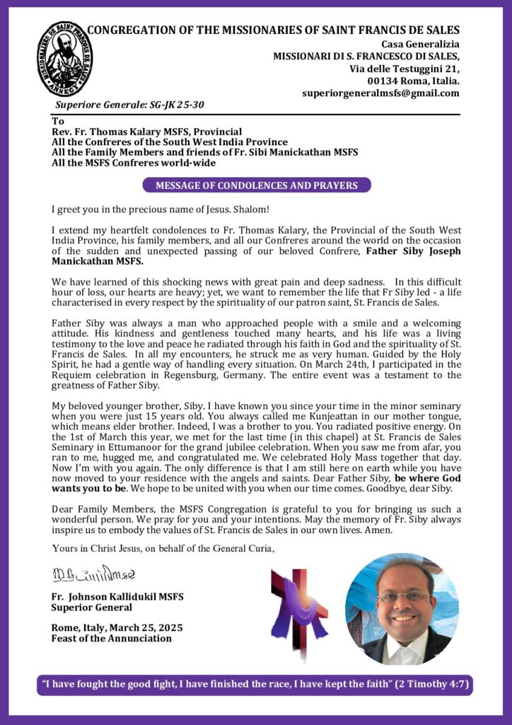 thumbnail of Rev. Fr. Siby Manickathan, MSFS