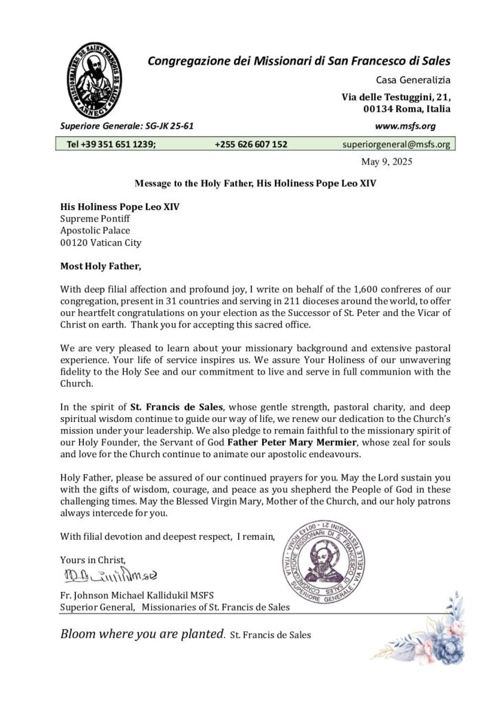 thumbnail of Letter of Congratulation to the Holy Father
